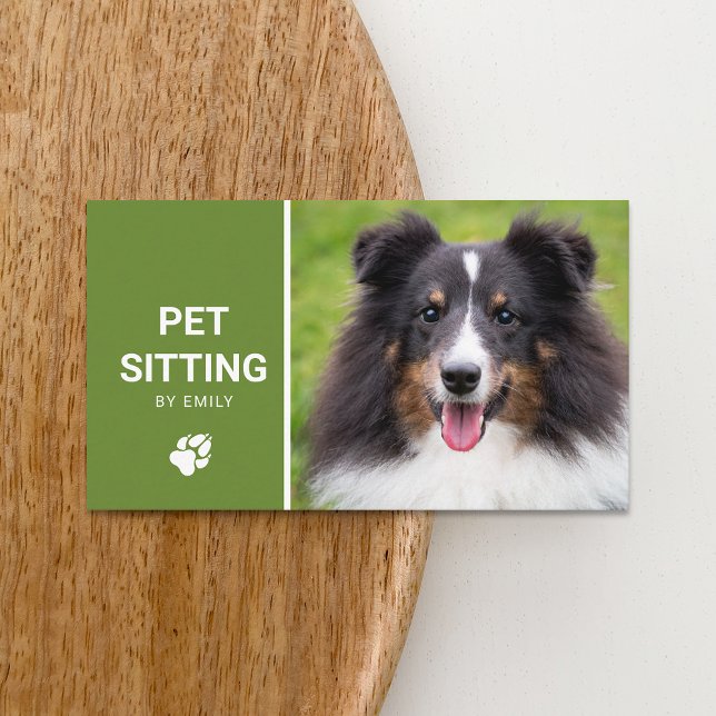 Pet Sitta Hund Service Lycklig Sheltie Hund Photo Visitkort (Skapare uppladdad)