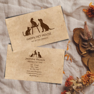Pet Sitta Hund Walking Cat Veterinarian Business Visitkort