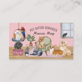 Pet Sitta, Hund Walking, Grooming Affärskort Visitkort