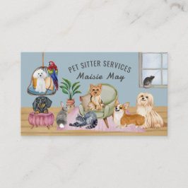 Pet Sitta, Hund Walking, Grooming Affärskort Visitkort
