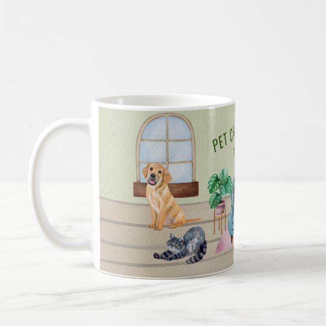 Pet Sitta, Hund Walking, Grooming Coffee Mugg (Vänster)