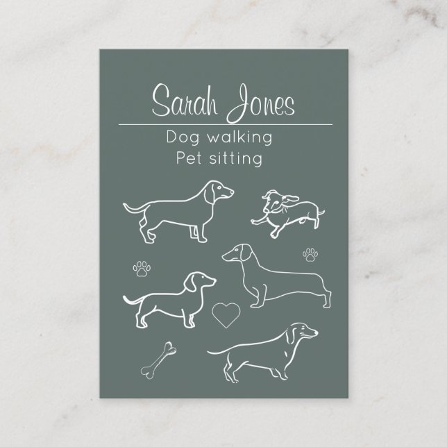 Pet Sitta Hund Walking Sitter Hundar Cats Visitkort (Framsida)