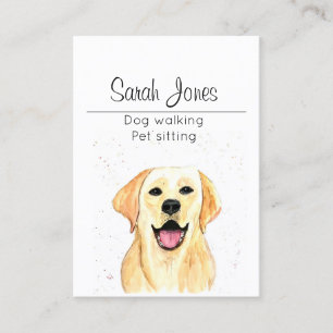 Pet Sitta Hund Walking Sitter Watercolor Visitkort