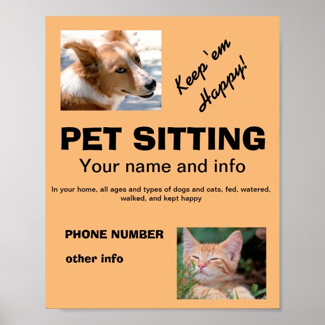 Pet Sitta Hundar och Cats och Poster (Framsidan)