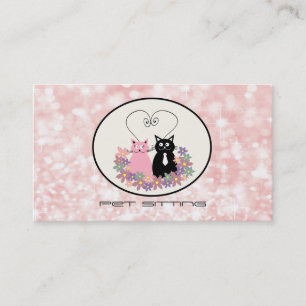 Pet sitta lustig blommigt katter glittery bokech visitkort