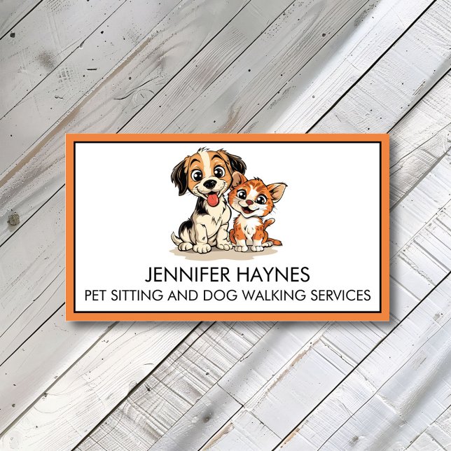 Pet Sitta Petsit Hund Walking Services Cute Visitkort (Skapare uppladdad)
