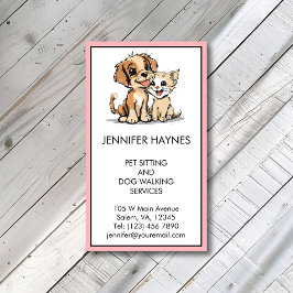 Pet Sitta Petsit Hund Walking Services Cute Visitkort