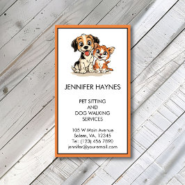 Pet Sitta Petsit Hund Walking Services Cute Visitkort