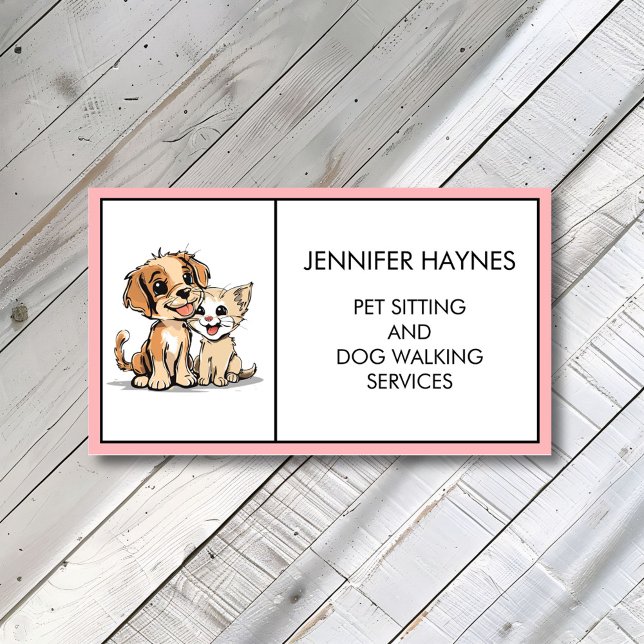 Pet Sitta Petsit Hund Walking Services Cute Visitkort (Skapare uppladdad)