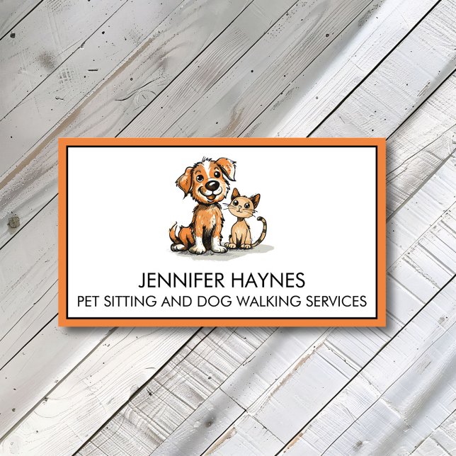 Pet Sitta Petsit Hund Walking Services Cute Visitkort (Skapare uppladdad)