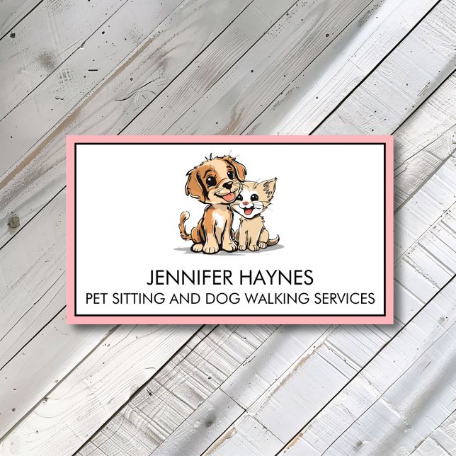 Pet Sitta Petsit Hund Walking Services Cute Visitkort (Skapare uppladdad)