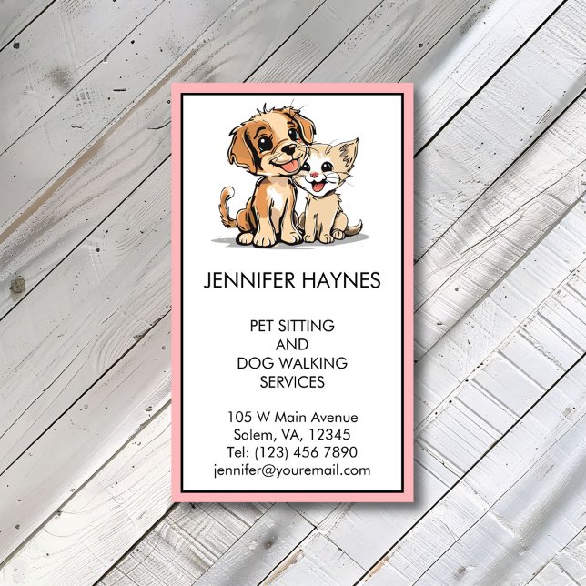 Pet Sitta Petsit Hund Walking Services Cute Visitkort (Skapare uppladdad)