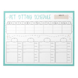 Pet Sitta Schedule Anteckningsblock