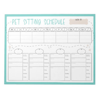 Pet Sitta Schedule Anteckningsblock