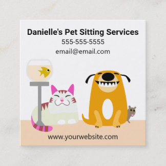 Pet Sitta Services Fyrkantigt Visitkort