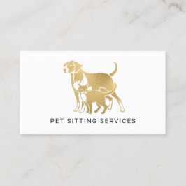 Pet Sitta Services Guld & White  Visitkort