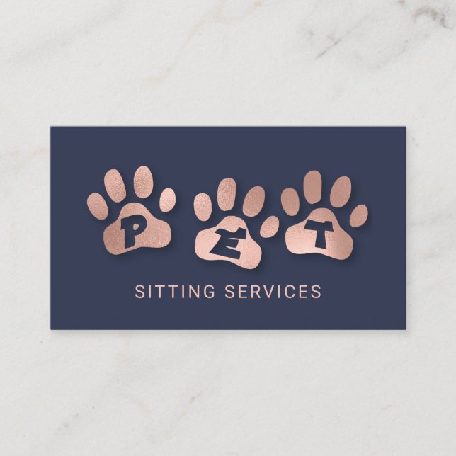 Pet Sitta Services Ro Guld och flottan Visitkort (Framsida)