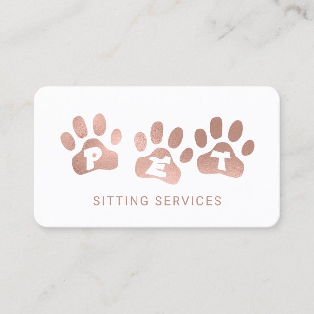 Pet Sitta Services Ro Guld & White Visitkort (Framsida)