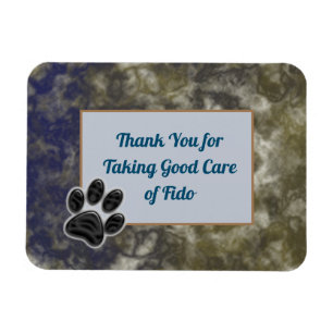 Pet Sitter Apprecition Blue Guld Swirls Tack Magnet
