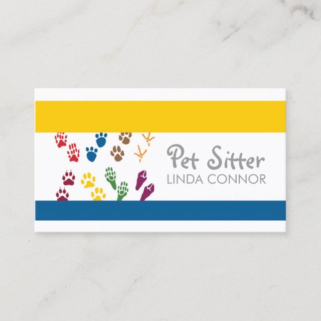 Pet Sitter Dog Walker Animal Groomer Visitkort (Framsida)