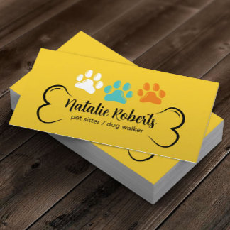 Pet Sitter Dog Walker Anpassningsbar Färg Tass avt Visitkort