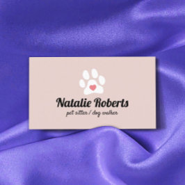Pet Sitter Dog Walker Cute Rosa Tass Heart Visitkort