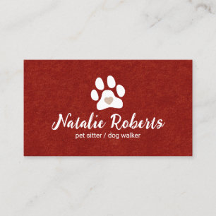 Pet Sitter Dog Walker Cute Tass Heart Velvet Visitkort