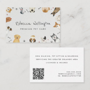 Pet Sitter Dog Walker Hund Grooming House Sitta Visitkort