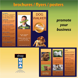 Pet Sitter Dog Walker 🐾 Trifold Brochure