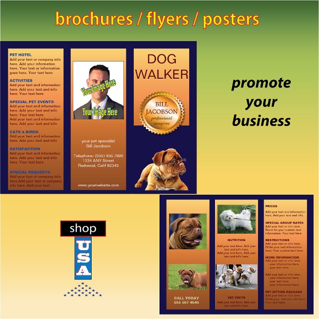 Pet Sitter Dog Walker 🐾 Trifold Brochure (Skapare uppladdad)