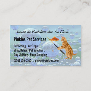 Pet Sitter eller Pet Concierge Business Tabby Drea Visitkort