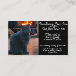 Pet Sitter Grått British Shorthair Kattunge Visitkort