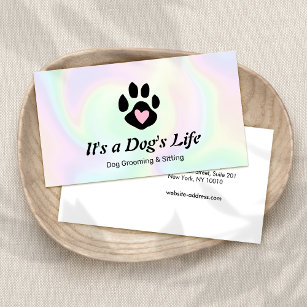 Pet Sitter & Groomer Hund Heart Tass Hologragrafi Visitkort