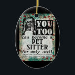 Pet Sitter - Lustigt Vintage Retro Julgransprydnad Keramik<br><div class="desc">Sällsynt webbplatsreklam för vintage i turkos,  akvarier,  rött och svart. Arty,  lustigt,  färglöst och roligt,  det är en underbar gåva och kommer säkert att ge mottagaren leenden och skratt.</div>