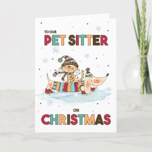 Pet Sitter på Hund och katt i julklapp Helgkort