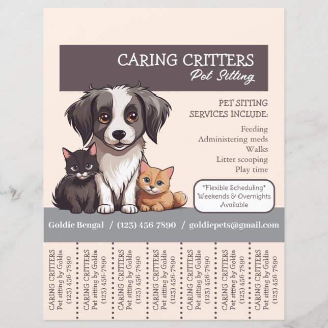Pet Sitter Tear-Away Flyer (Framsida)