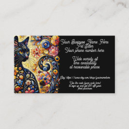 Pet Sitter Whimsical Abstrakt Blommigt Kattunge Visitkort