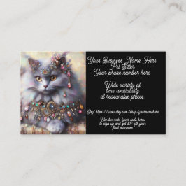 Pet Sitter Whimsical Grått Kattunge Jewelry Visitkort