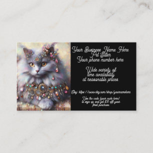 Pet Sitter Whimsical Grått Kattunge Jewelry Visitkort