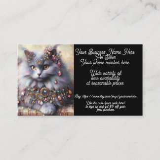 Pet Sitter Whimsical Grått Kattunge Jewelry Visitkort
