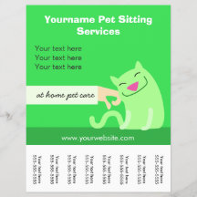 Pet Sitters Cat Flyer-grönt