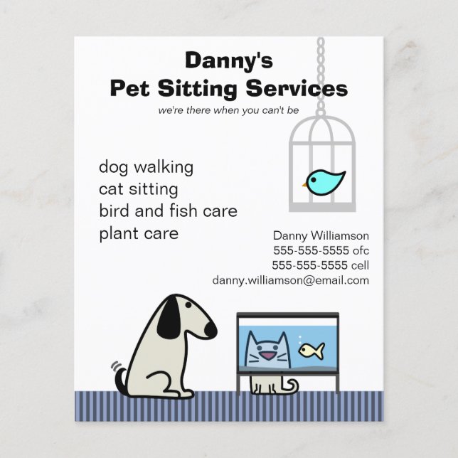 Pet Sitters Hund Cat & Aquarium Flygblad (Framsidan)
