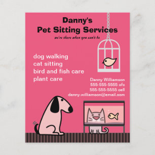 Pet Sitters Hund & Cat Red Flygblad