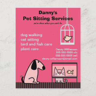 Pet Sitters Hund & Cat Red Flygblad
