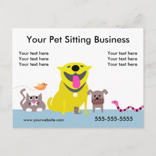 Pet Sitters kampanjvykort - blått Vykort