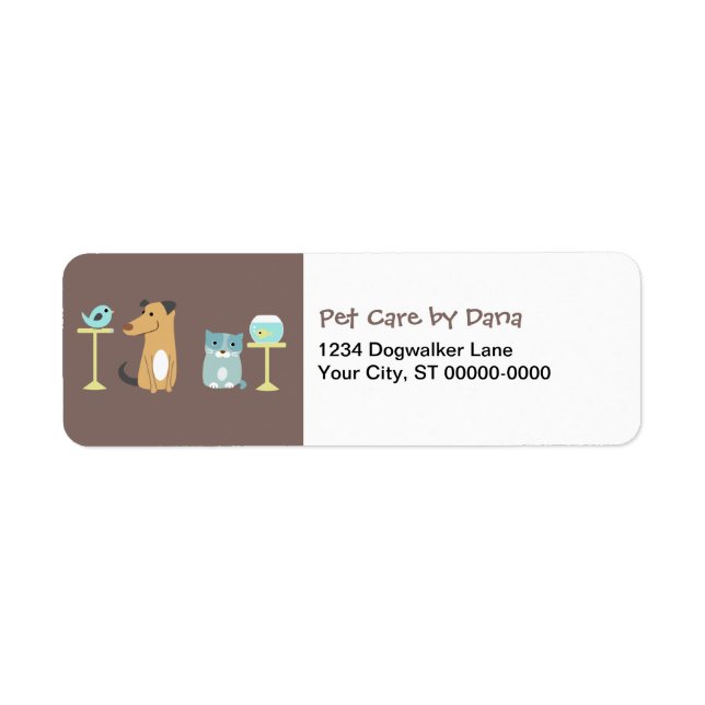Pet Sitters Returetiketter Returadress Etikett (Framsidan)