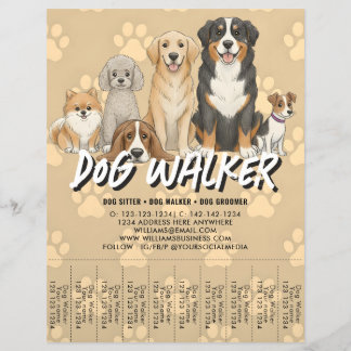 Pet Sitting Dog Walker Custom Promotional QR Code Reklamblad