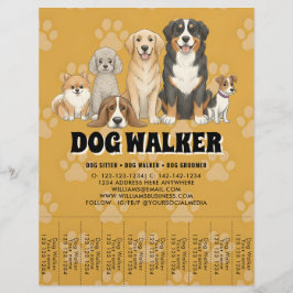 Pet Sitting Dog Walker Custom Promotional Reklamblad