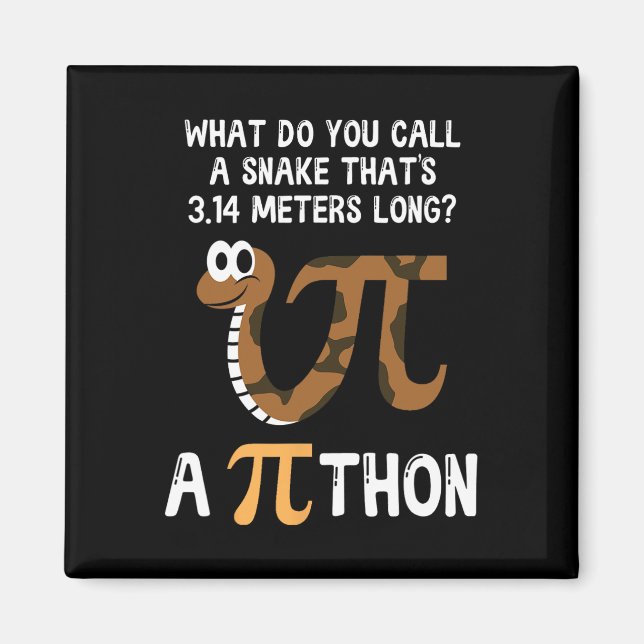Pet Snake Math Pi Day Python Magnet (Framsidan)