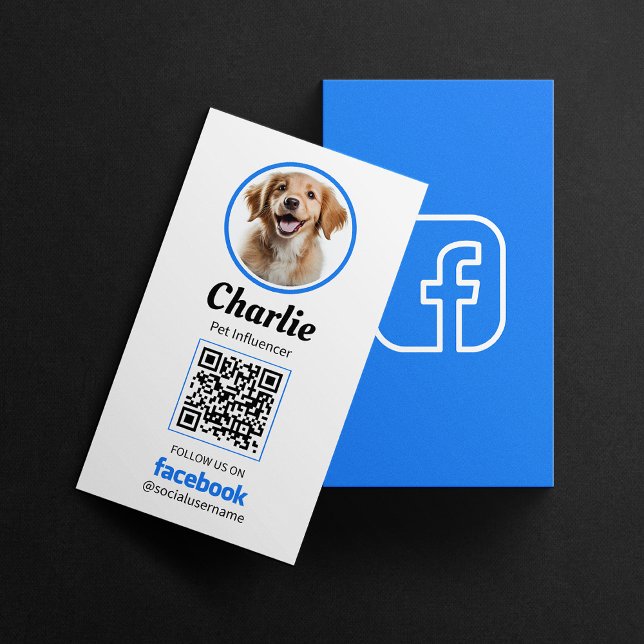 Pet Social Media Facebook Hund Photo QR-kod Visitkort (Skapare uppladdad)